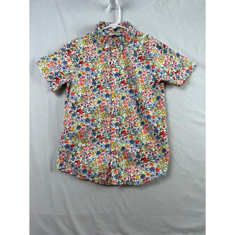Janie and Jack Button Down Boys Size 12 Multicolor Floral Short Sleeve Shirt